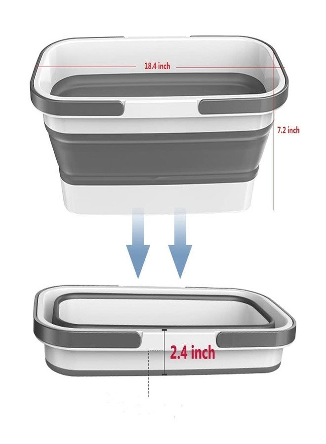Runmay Collapsible Plastic Bucket with Wheels for House Cleaning, Camping, and Purpose Rectangular Handy Basket Cleaning Mop Lightweight and Portable - Image 2